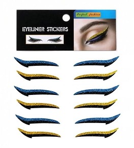 BF COSMETICS Glitter Eyeliner Stickers blue/gold - 5 pár ÖNTAPADÓS GLITTER EYELINER