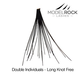 ModelRock Double Style Individuals Knot Free LONG - CSOMÓ MENTES 100% TERMÉSZETES MŰSZEMPILLA 60 db/doboz 1 cm